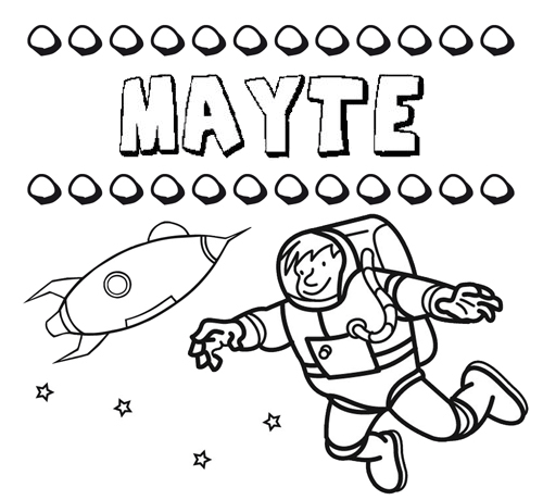 Dibujo con el nombre Mayte para colorear, pintar e imprimir