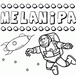 Dibujo con el nombre Melanipa para colorear, pintar e imprimir