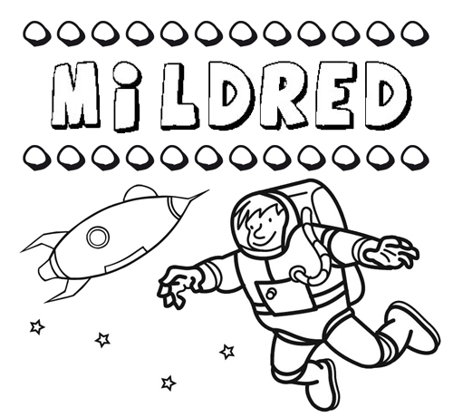 Dibujo con el nombre Mildred para colorear, pintar e imprimir