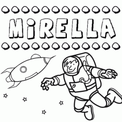 Dibujo con el nombre Mirella para colorear, pintar e imprimir