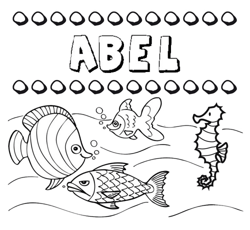 Dibujos de los nombres. Nombre Abel para pintar, colorear e imprimir