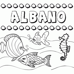 Dibujos de los nombres. Nombre Albano para pintar, colorear e imprimir
