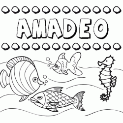 Dibujos de los nombres. Nombre Amadeo para pintar, colorear e imprimir