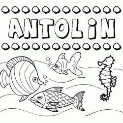 Dibujos de los nombres. Nombre Antolín para pintar, colorear e imprimir