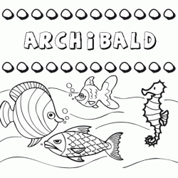 Dibujos de los nombres. Nombre Archibald para pintar, colorear e imprimir