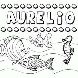 Dibujos de los nombres. Nombre Aurelio para pintar, colorear e imprimir