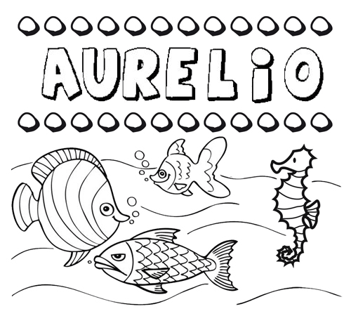 Dibujos de los nombres. Nombre Aurelio para pintar, colorear e imprimir