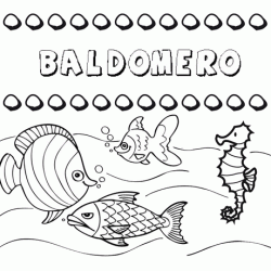 Dibujos de los nombres. Nombre Baldomero para pintar, colorear e imprimir