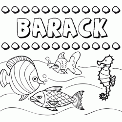 Dibujos de los nombres. Nombre Barack para pintar, colorear e imprimir