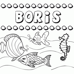 Dibujos de los nombres. Nombre Boris para pintar, colorear e imprimir