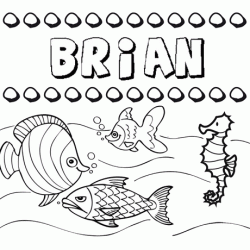 Dibujos de los nombres. Nombre Brian para pintar, colorear e imprimir