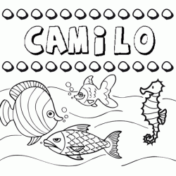 Dibujos de los nombres. Nombre Camilo para pintar, colorear e imprimir
