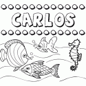 Dibujos de los nombres. Nombre Carlos para pintar, colorear e imprimir