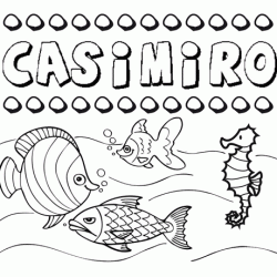 Dibujos de los nombres. Nombre Casimiro para pintar, colorear e imprimir
