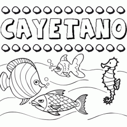 Dibujos de los nombres. Nombre Cayetano para pintar, colorear e imprimir