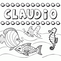 Dibujos de los nombres. Nombre Claudio para pintar, colorear e imprimir