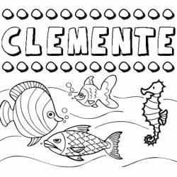 Dibujos de los nombres. Nombre Clemente para pintar, colorear e imprimir