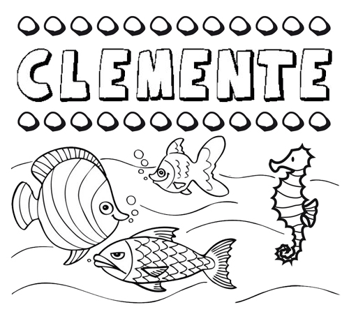Dibujos de los nombres. Nombre Clemente para pintar, colorear e imprimir