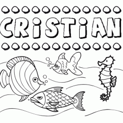 Dibujos de los nombres. Nombre Cristián para pintar, colorear e imprimir