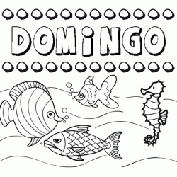 Dibujos de los nombres. Nombre Domingo para pintar, colorear e imprimir