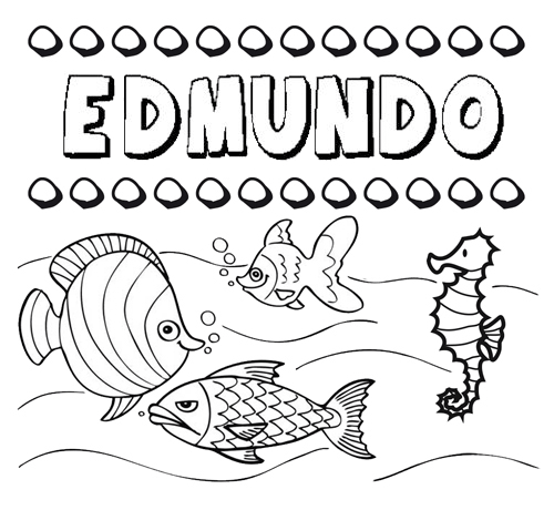 Dibujos de los nombres. Nombre Edmundo para pintar, colorear e imprimir