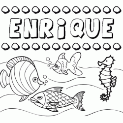 Dibujos de los nombres. Nombre Enrique para pintar, colorear e imprimir