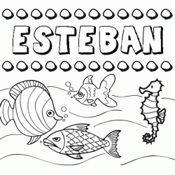 Dibujos de los nombres. Nombre Esteban para pintar, colorear e imprimir