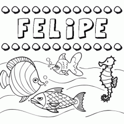 Dibujos de los nombres. Nombre Felipe para pintar, colorear e imprimir