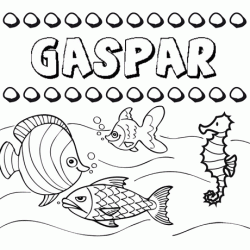 Dibujos de los nombres. Nombre Gaspar para pintar, colorear e imprimir