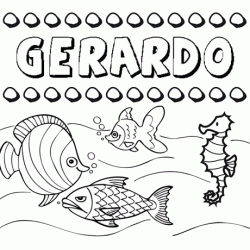 Dibujos de los nombres. Nombre Gerardo para pintar, colorear e imprimir