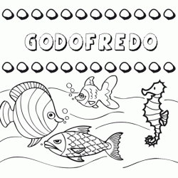 Dibujos de los nombres. Nombre Godofredo para pintar, colorear e imprimir