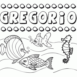 Dibujos de los nombres. Nombre Gregorio para pintar, colorear e imprimir