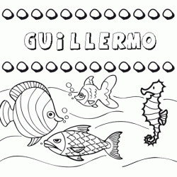 Dibujos de los nombres. Nombre Guillermo para pintar, colorear e imprimir