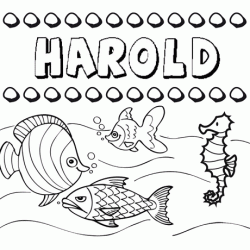 Dibujos de los nombres. Nombre Harold para pintar, colorear e imprimir
