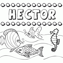 Dibujos de los nombres. Nombre Héctor para pintar, colorear e imprimir