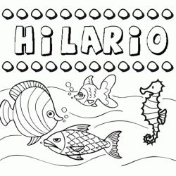 Dibujos de los nombres. Nombre Hilario para pintar, colorear e imprimir