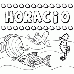 Dibujos de los nombres. Nombre Horacio para pintar, colorear e imprimir