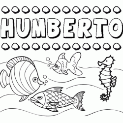 Dibujos de los nombres. Nombre Humberto para pintar, colorear e imprimir