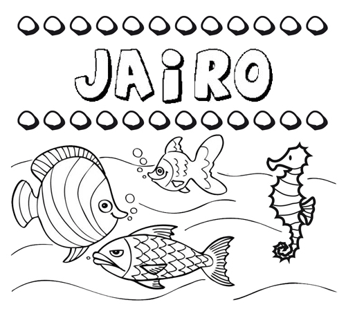 Dibujos de los nombres. Nombre Jairo para pintar, colorear e imprimir