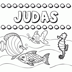 Dibujos de los nombres. Nombre Judas para pintar, colorear e imprimir