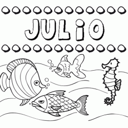 Dibujos de los nombres. Nombre Julio para pintar, colorear e imprimir