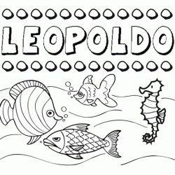 Dibujos de los nombres. Nombre Leopoldo para pintar, colorear e imprimir