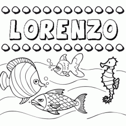 Dibujos de los nombres. Nombre Lorenzo para pintar, colorear e imprimir