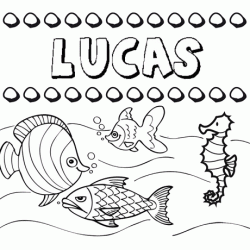 Dibujos de los nombres. Nombre Lucas para pintar, colorear e imprimir
