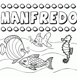 Dibujos de los nombres. Nombre Manfredo para pintar, colorear e imprimir