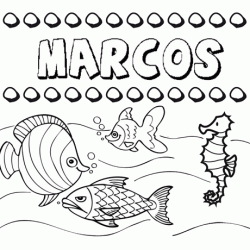 Dibujos de los nombres. Nombre Marcos para pintar, colorear e imprimir