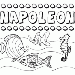 Dibujos de los nombres. Nombre Napoleón para pintar, colorear e imprimir