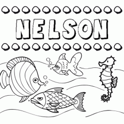 Dibujos de los nombres. Nombre Nelson para pintar, colorear e imprimir