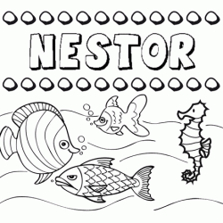 Dibujos de los nombres. Nombre Néstor para pintar, colorear e imprimir