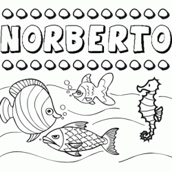 Dibujos de los nombres. Nombre Norberto para pintar, colorear e imprimir